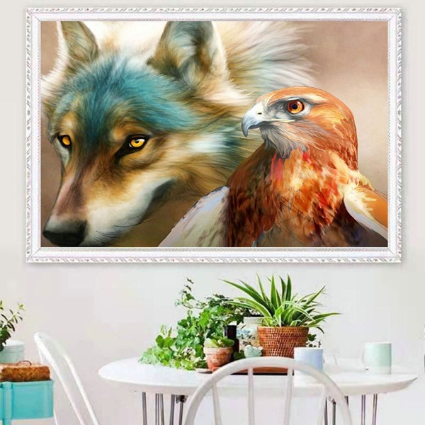 

Wolf Print DIY Diamond Unframed Painting, Multicolor