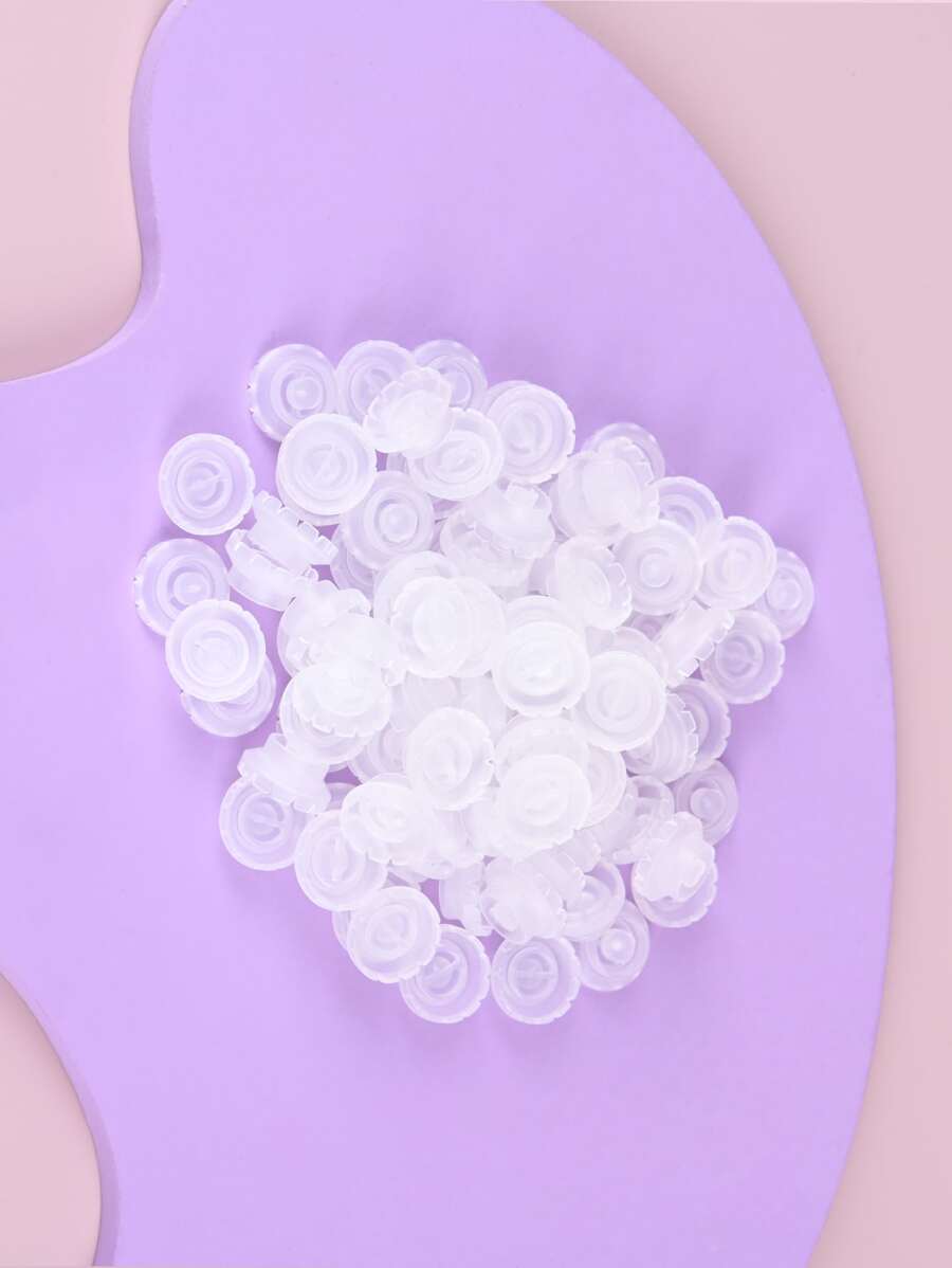 100入組睫毛扇膠杯，用於削尖或閉合捲髮扇快速睫毛延長膠杯，膠水架和睫毛收納工具白色 - 白色 - 查看 1