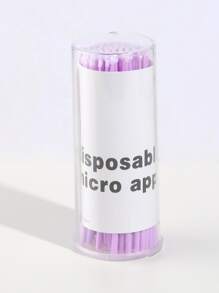 100 chiếc cọ chải lông mi dùng một lần có hộp đựng - Màu tím - Xem 2