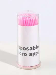 100入組一次性睫毛畫筆帶收納盒 - 粉色 - 查看 2