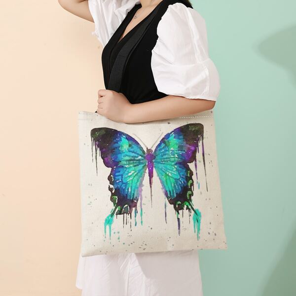

Butterfly Graphic Shopper Bag, Multicolor