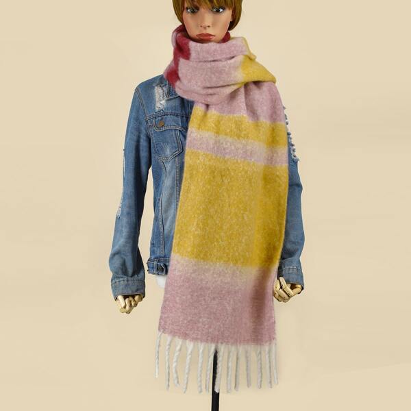 

1pc Color Block Scarf, Multicolor