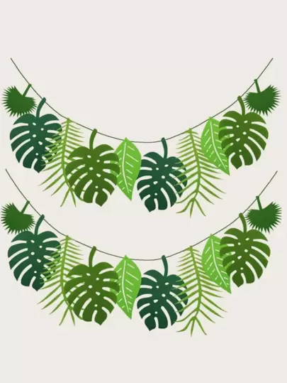 1set Leaf Design Decorative Pull Flag