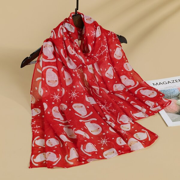 

Christmas Snowflake Print Scarf, Multicolor