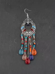 1 par de aretes de joyería con borla estilo clásico vintage - Multicolor - Ver 5