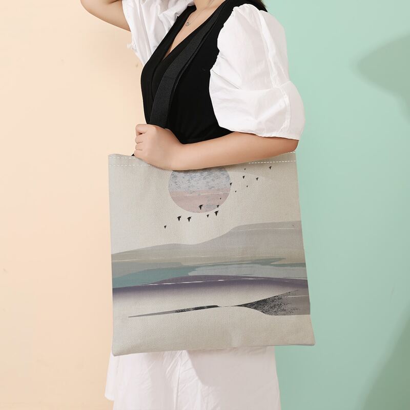 

Landscape Painting Shopper Bag, Multicolor