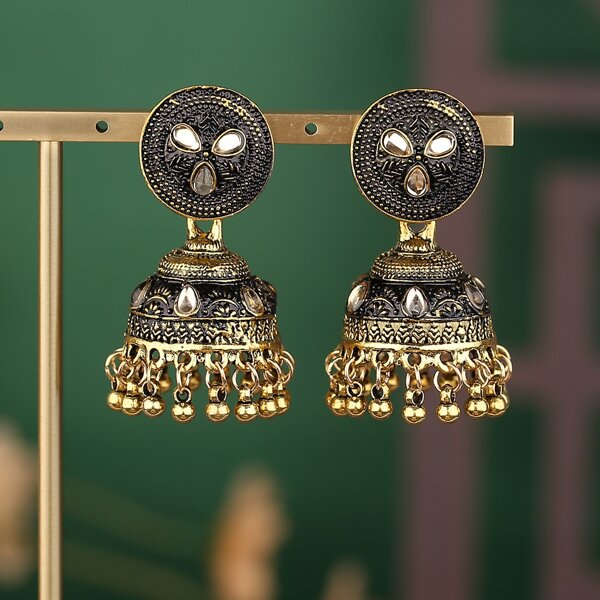 

Jhumka Серьги-подвески с шариком с бахромой, Многоцветный