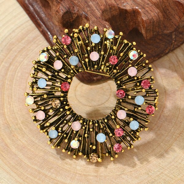 

Rhinestone Decor Brooch, Multicolor