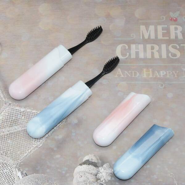 

1pc Marble Pattern Random Toothbrush Box, Multicolor