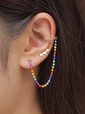 2入組愛心裝飾耳環