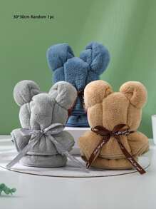 1 pieza Toalla de diseño de oso de peluche para decoración del hogar y baño - Multicolor - Ver 3