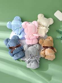 1 pieza Toalla de diseño de oso de peluche para decoración del hogar y baño - Multicolor - Ver 1