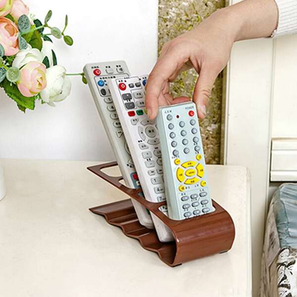 

1pc Remote Control Storage Rack, Coffee brown
