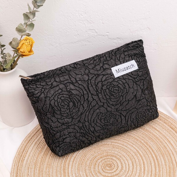 

Letter Patch Clutch Bag, Black