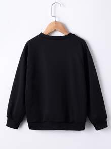 Niñas Sudadera con estampado de corazón - Negro - Ver 2