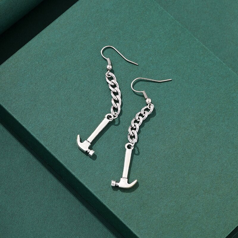 

Tool Drop Earrings, Silver
