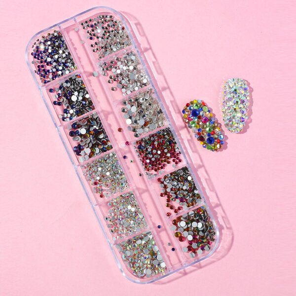 

1box Rhinestone Decor Nail Art Decoration, Multicolor