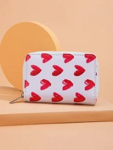 Monedero pequeño con estampado de corazón