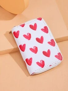 Monedero pequeño con estampado de corazón