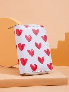 Monedero pequeño con estampado de corazón