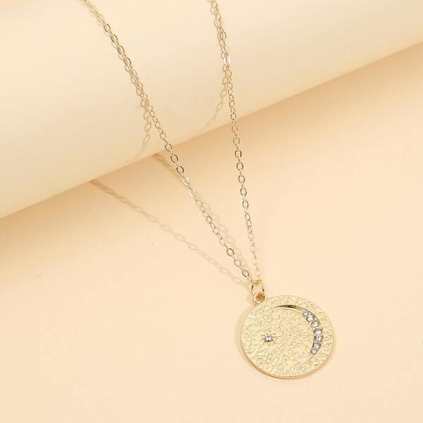 

Round Pendant Necklace, Gold