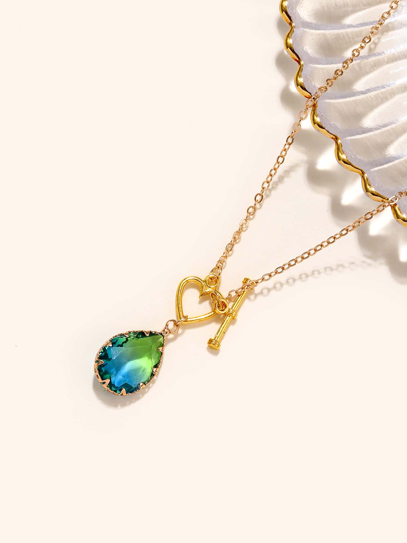 Water-drop Pendant Necklace - Multicolor - View 4