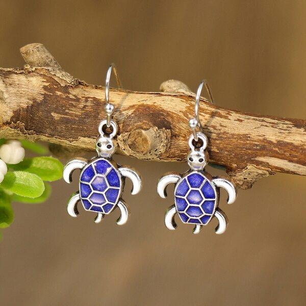 

Turtle Decor Drop Earrings, Multicolor