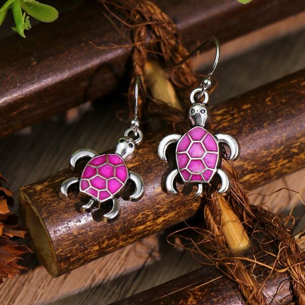 

Turtle Decor Drop Earrings, Multicolor