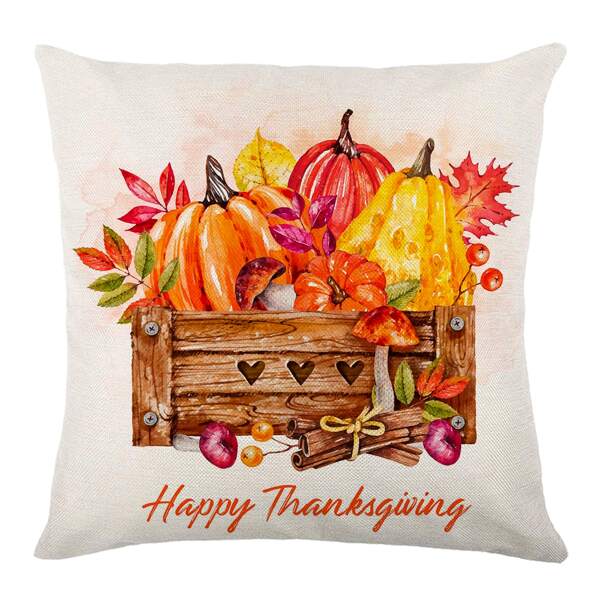 

Outdoor Thanksgiving Day Pattern Waterproof Cushion Cover Without Filler, Multicolor