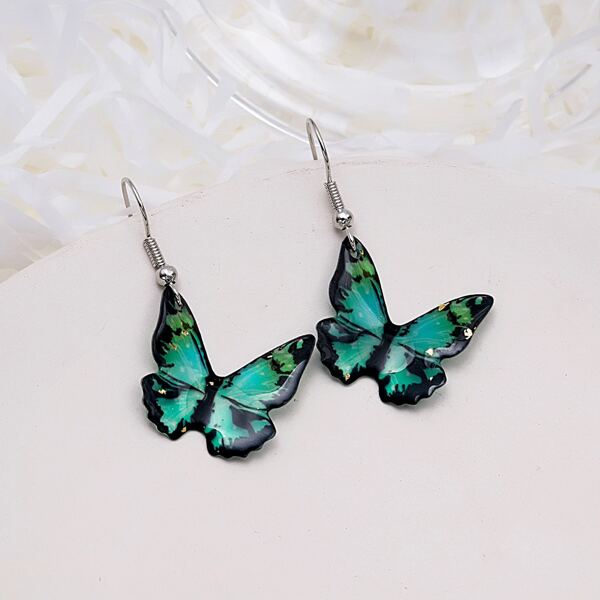 

Butterfly Drop Earrings, Multicolor