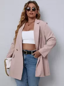 Calvaya Blazer de cuello con solapa con botones - Rosa vieja - Ver 1