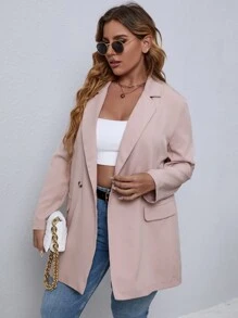 Calvaya Blazer de cuello con solapa con botones - Rosa vieja - Ver 3
