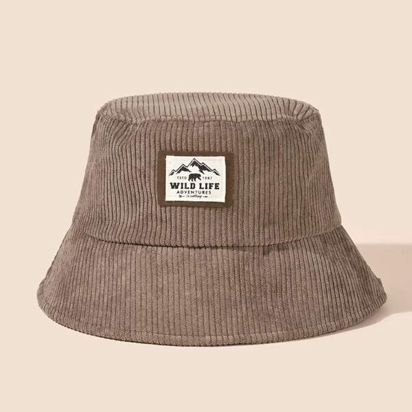 

Letter Patch Bucket Hat, Khaki