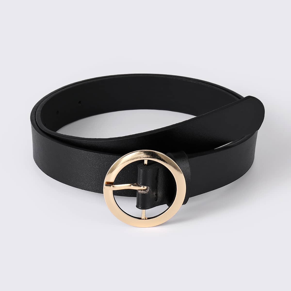 

Ring Decor Buckle Belt, Black