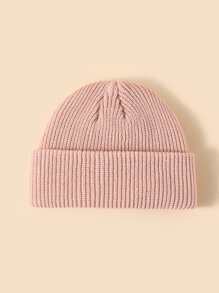 極簡風格素色豆豆帽 - 粉色 - 查看 2
