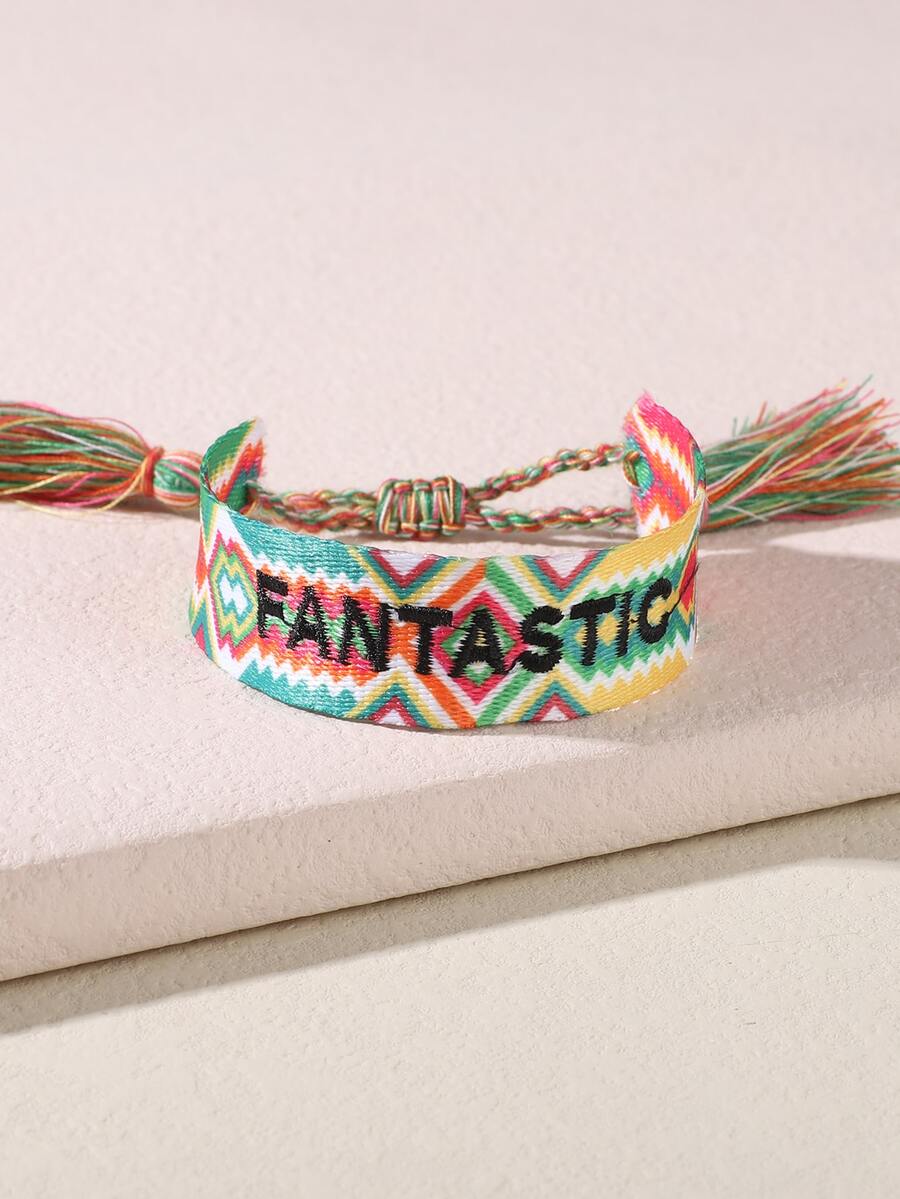 Vòng tay thêu chữ - Nhiều màu - Xem 1