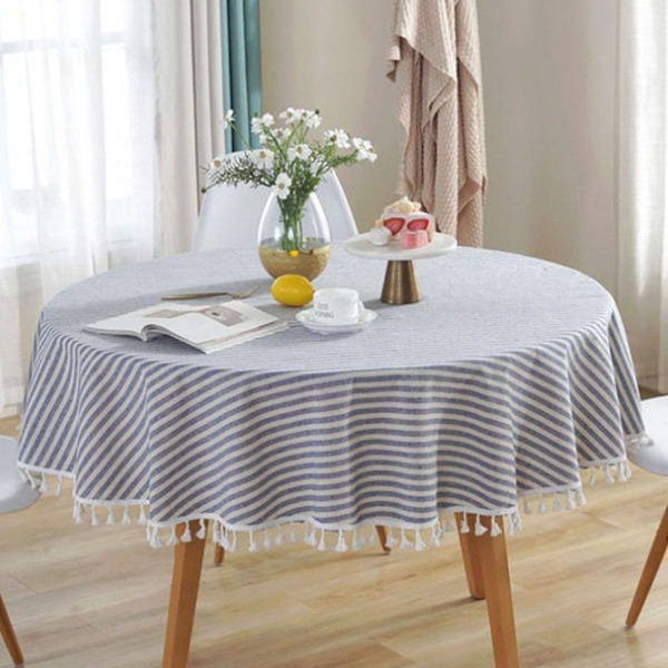 

Striped Pattern Round Tablecloth, Multicolor