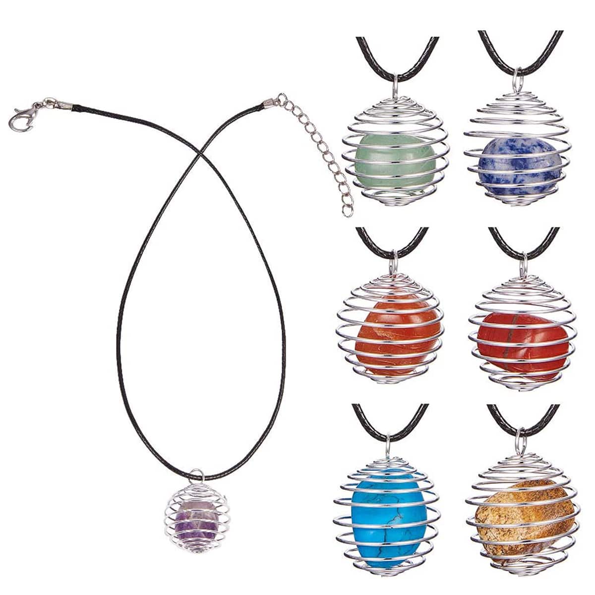 

1pc Crystal Random Pendant Necklace, Multicolor