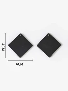 Geo Decor Stud Earrings - Black and White - View 3