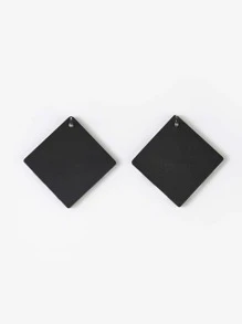 Geo Decor Stud Earrings - Black and White - View 4