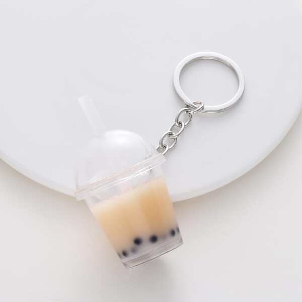 

1pc Drink Charm Keychain, Multicolor