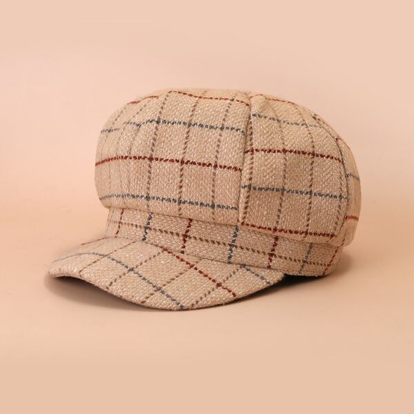 

Plaid Baker Boy Cap, Multicolor