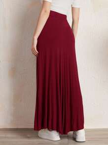 Mulvari Váy Maxi Thường Ngày Thắt Eo Màu Đỏ Burgundy - Màu Đỏ Sâu - Xem 2