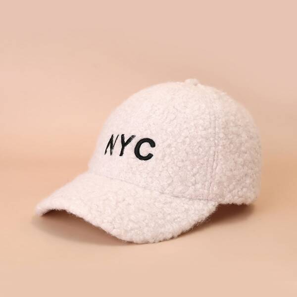 

Letter Embroidered Baseball Cap, White