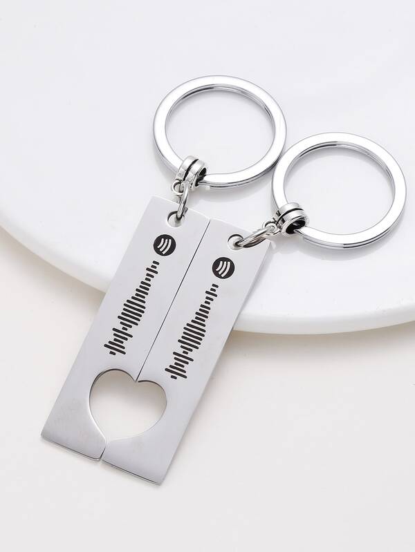2pcs Stainless Steel Keychain
