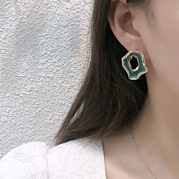 

Geometric Stud Earrings, Blue