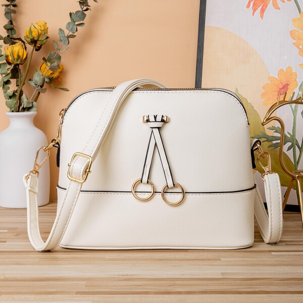 

Metal Decor Dome Bag, White
