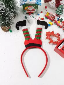 1件聖誕節主題派對頭飾裝飾掛腿頭髮箍 - 彩色 - 查看 1
