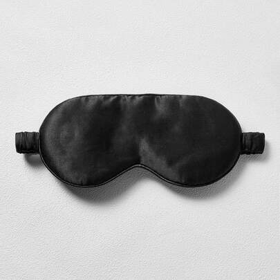 MOTF PREMIUM 1PC 16MM FABRIC EYE COVER,SIMPLE BLACK DOUBLE SIDED SLEEP MASK FOR SLEEPINGFOR BEDROOM,TRAVEL,OFFICE,SCHOOL