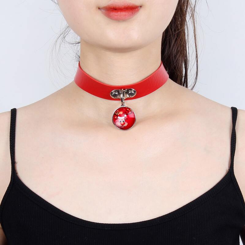 

Cartoon Graphic Decor Choker, Red